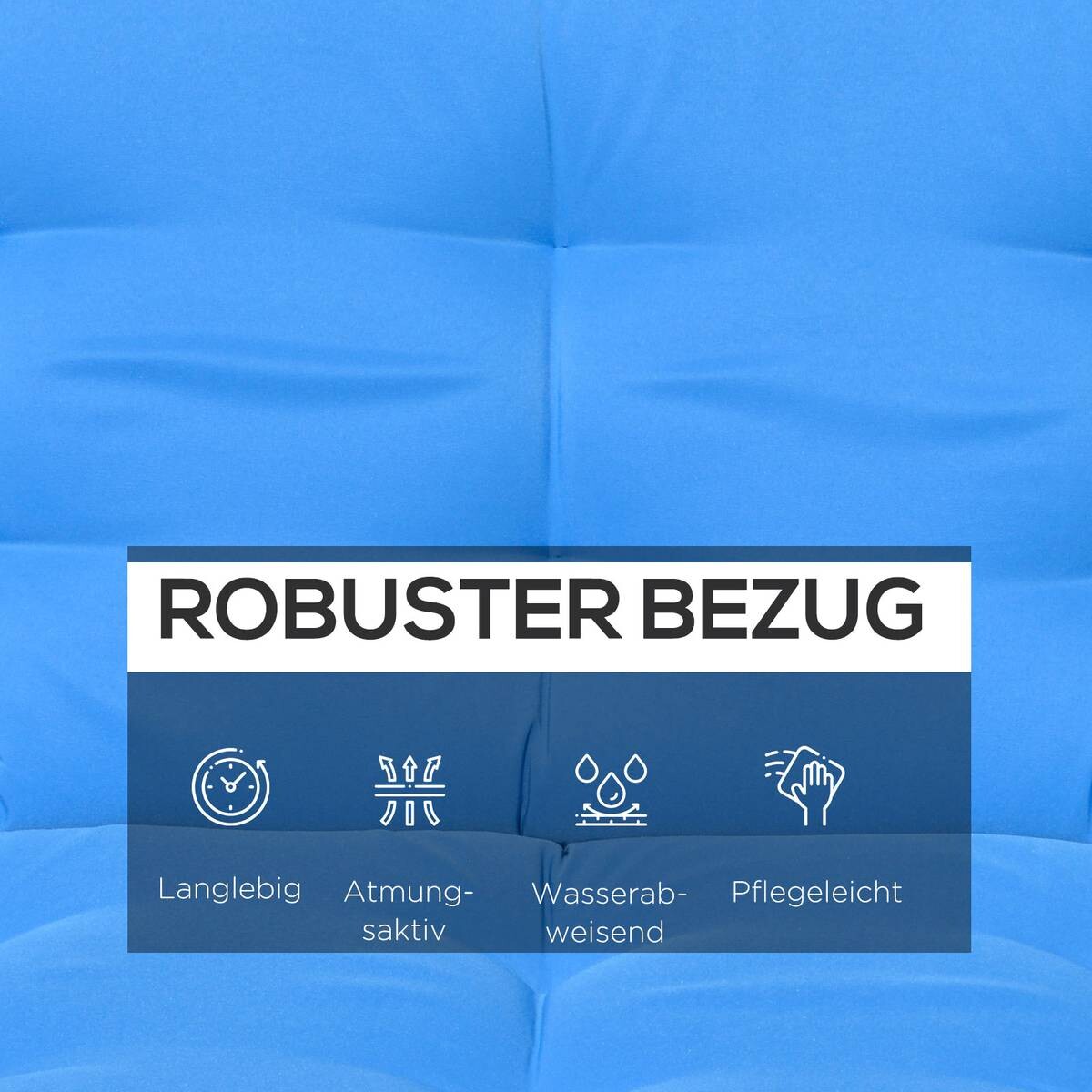 Outsunny Sitzkissen blau Polyester B/H/L: ca. 100x8x170 cm