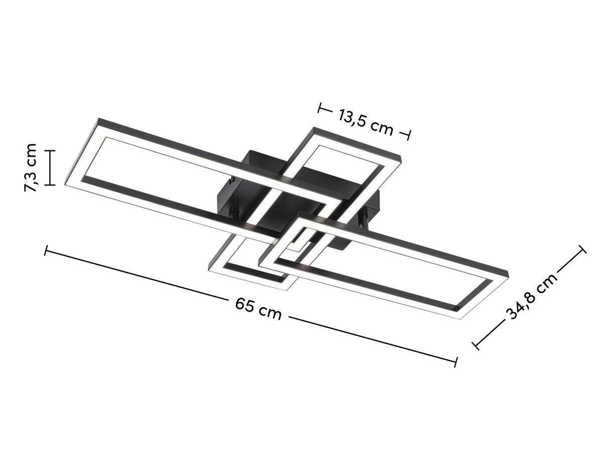 Nolo Deckenleuchte Tahnee schwarz Kunststoff B/H/L: ca. 35x8x64 cm