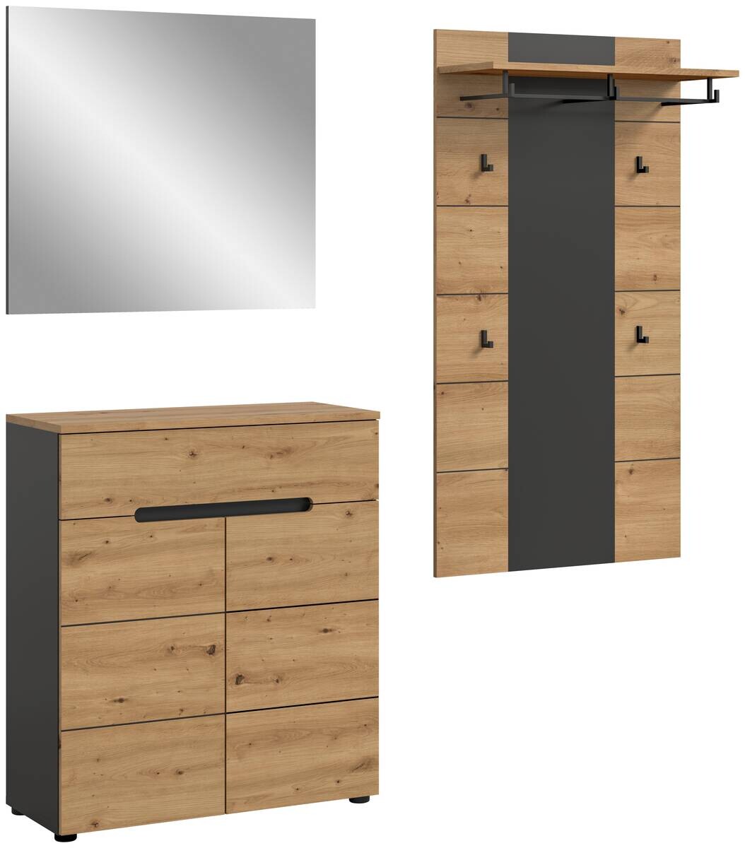 Garderobe Canu basaltgrau Nachbildung Artisan Nachbildung B/H/T: ca. 175x190x37 cm