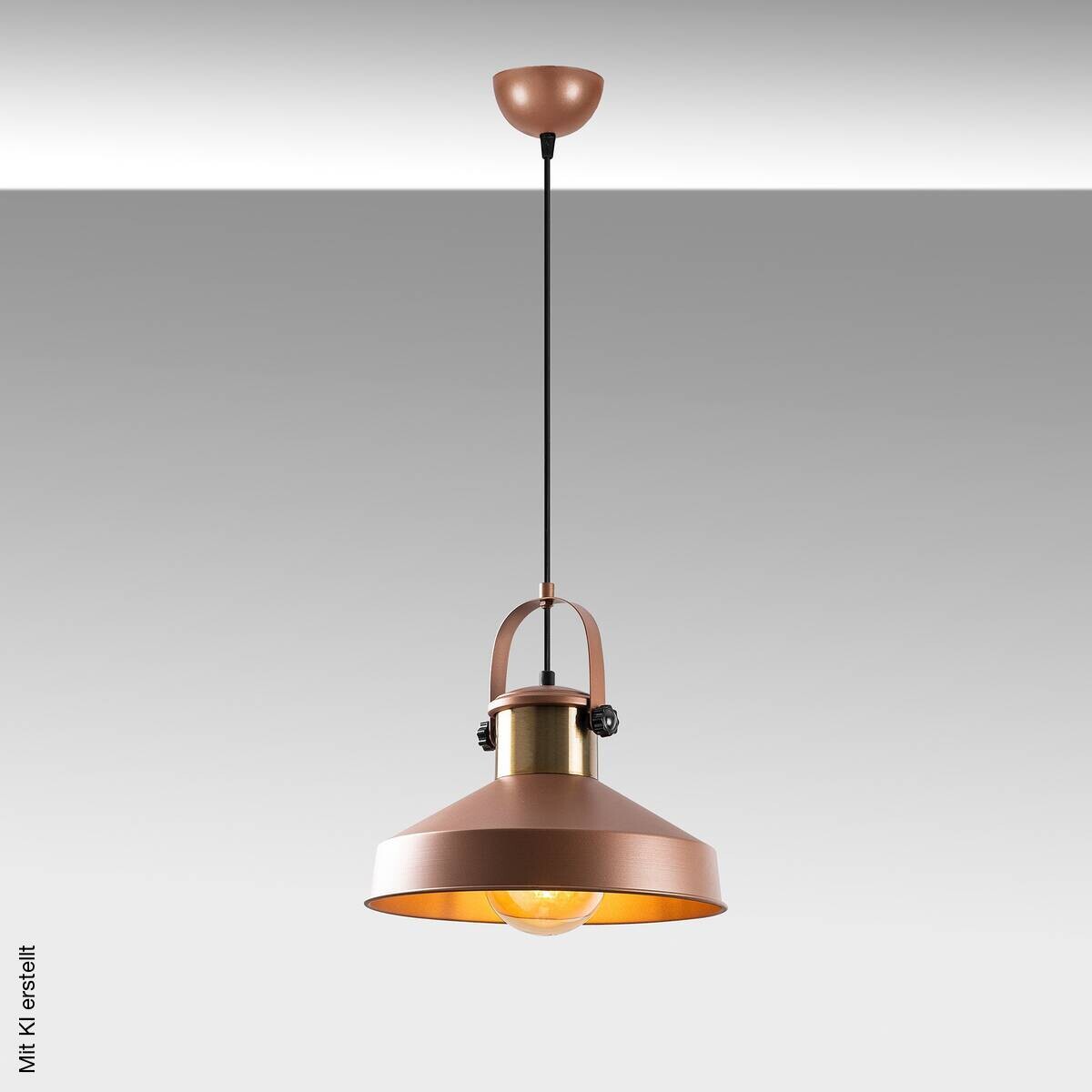 Opviq Pendelleuchte Kupfer B/H/T: ca. 35x134x35 cm E27 1 Brennstellen