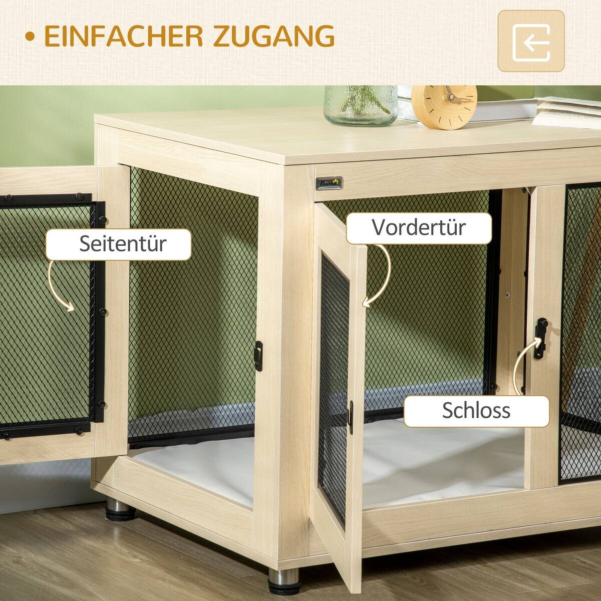 PawHut Hunde-Zubehör Eiche Polyester B/H/L: ca. 60x94x71,5 cm