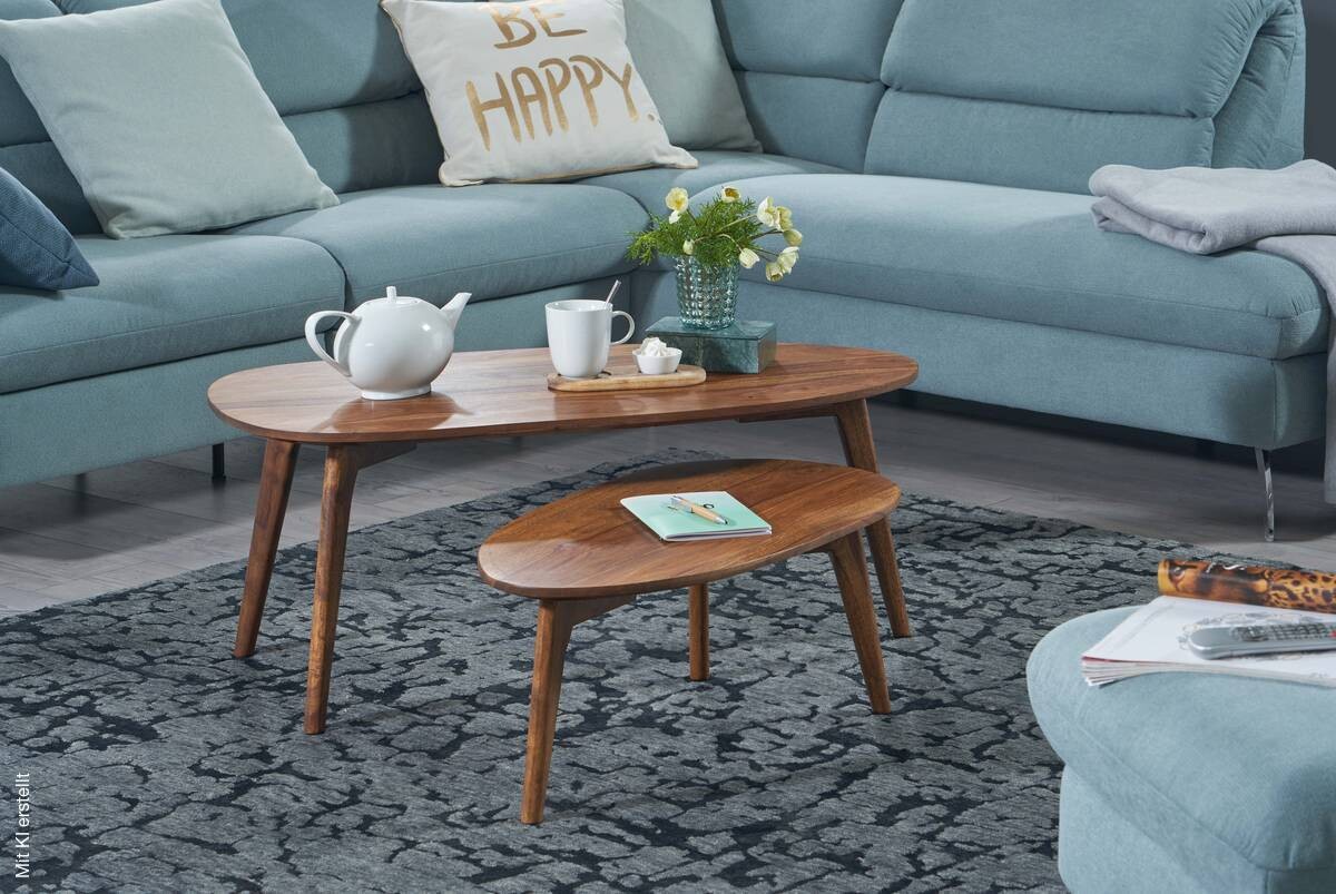 Couchtisch 2er.-Set. B/H/T: ca. 100x42x50 cm