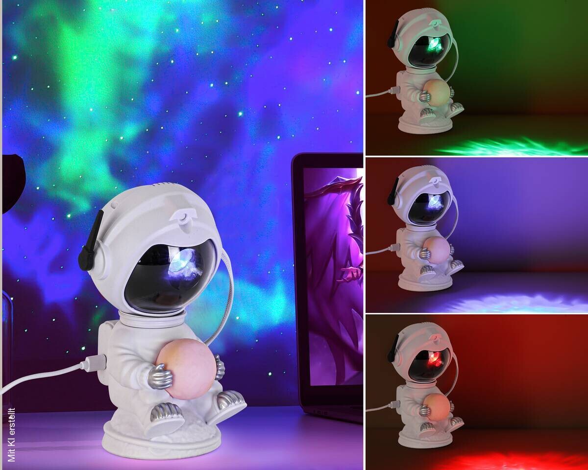 Nolo Dekoleuchte Astronaut weiß Kunststoff B/H/L: ca. 13x26x13 cm