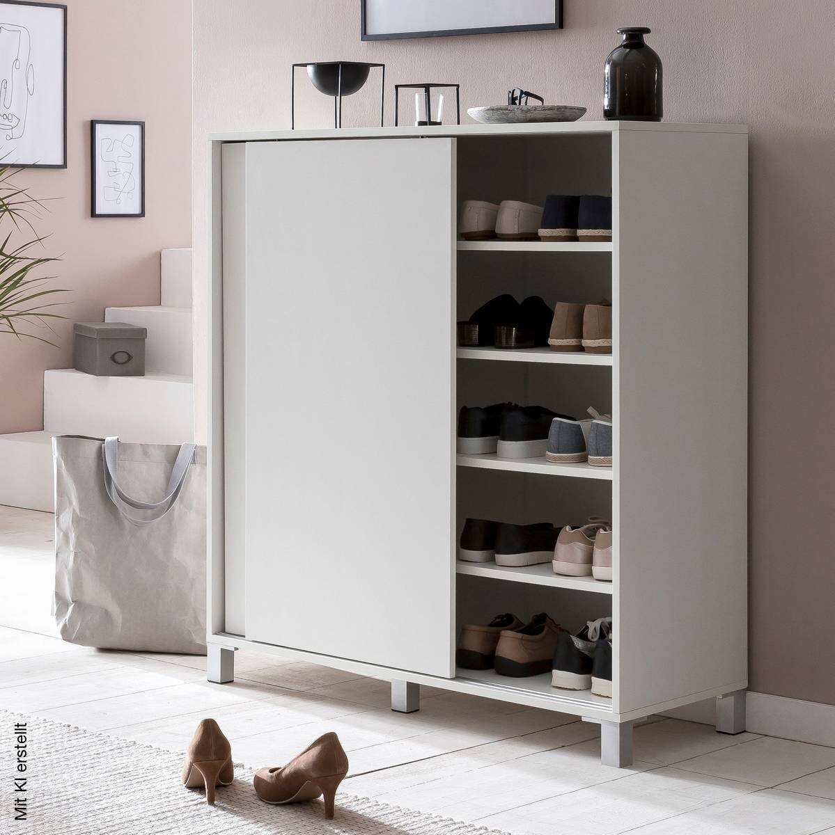 Schuhschrank weiß B/H/T: ca. 100x108x37,5 cm