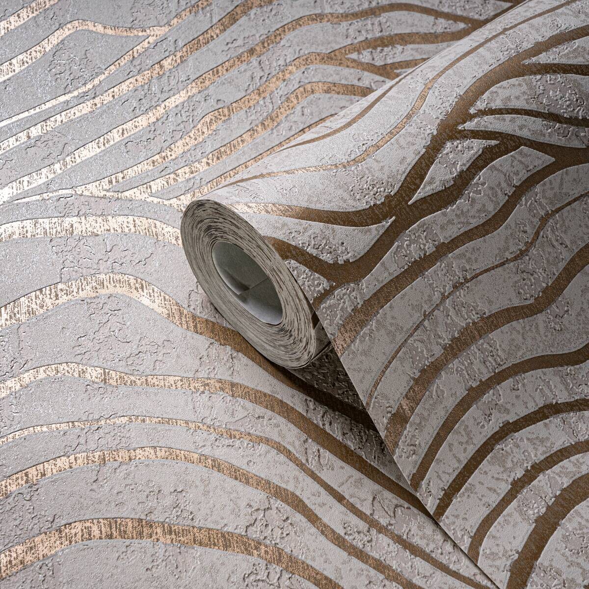 A.S.Creation Vliestapete beige grau gold B/H/D: ca. 53x1005x8,4 cm