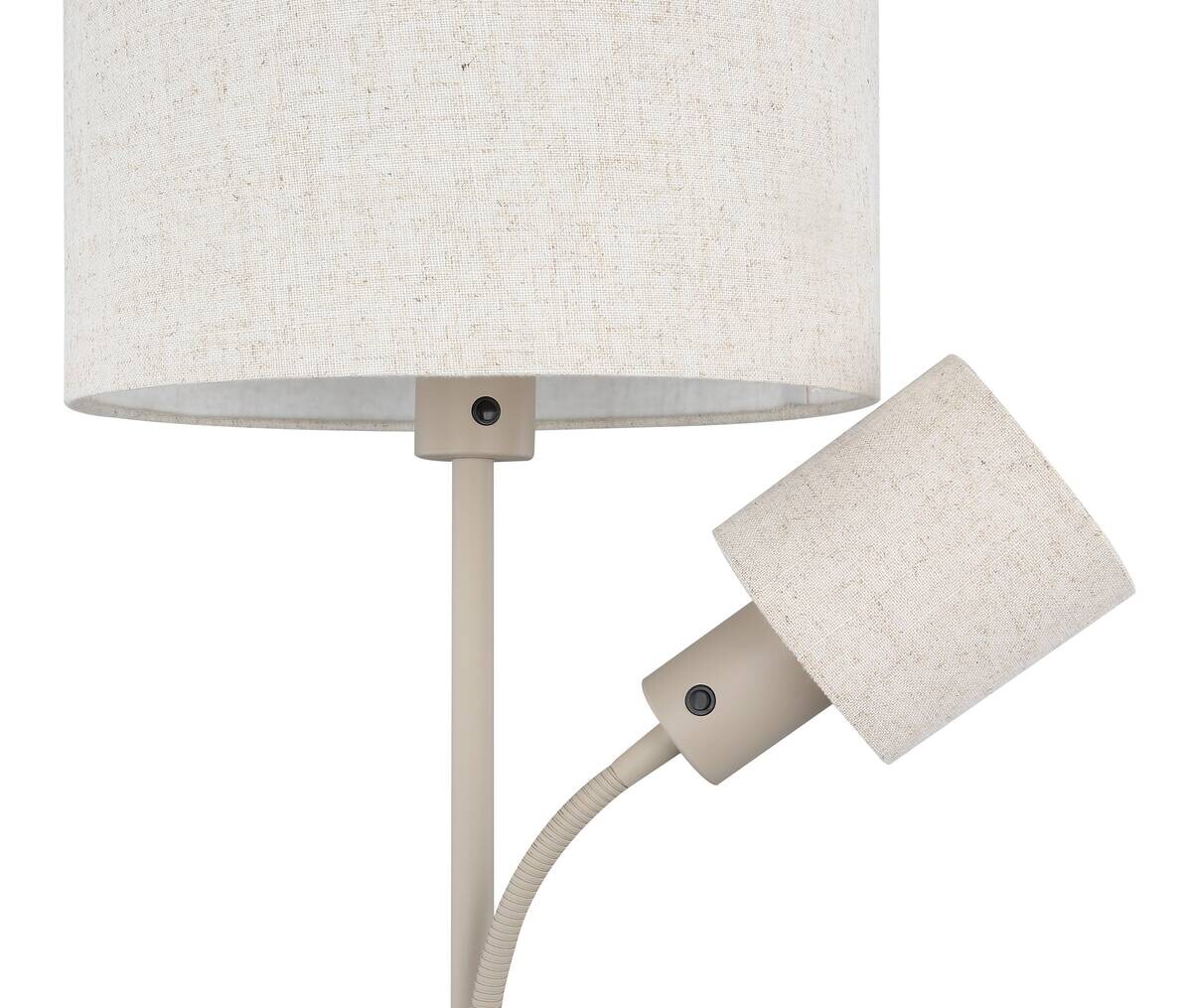GLOBO Stehleuchte sand beige Leinen Metall H/D: ca. 165x30 cm E27 1 Brennstellen