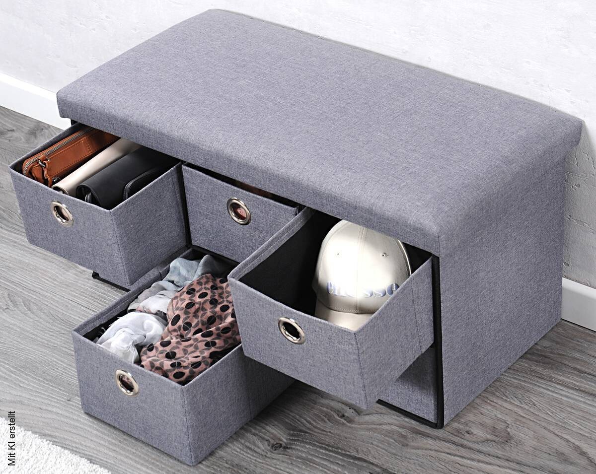 Kesper Sitzbank grau B/H/L: ca. 38x38x76 cm