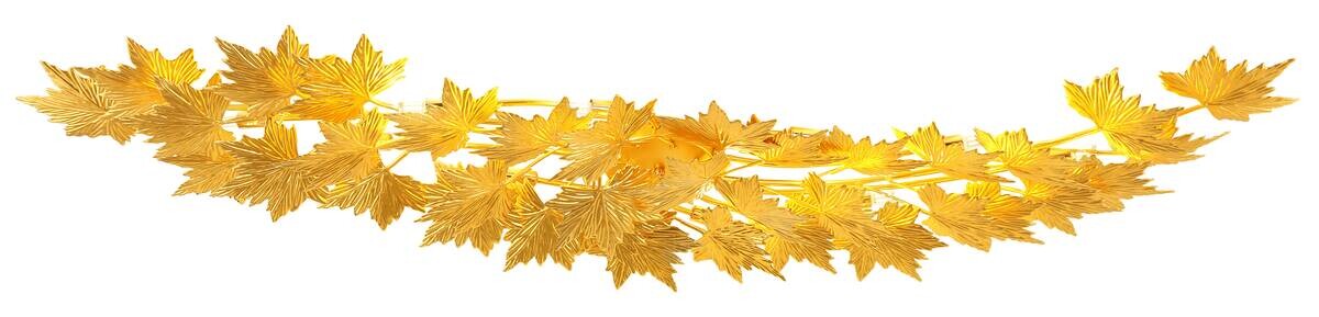 GLOBO LED-Deckenleuchte NADURE gold Metall B/H/T: ca. 45x12x15 cm 10 Brennstellen