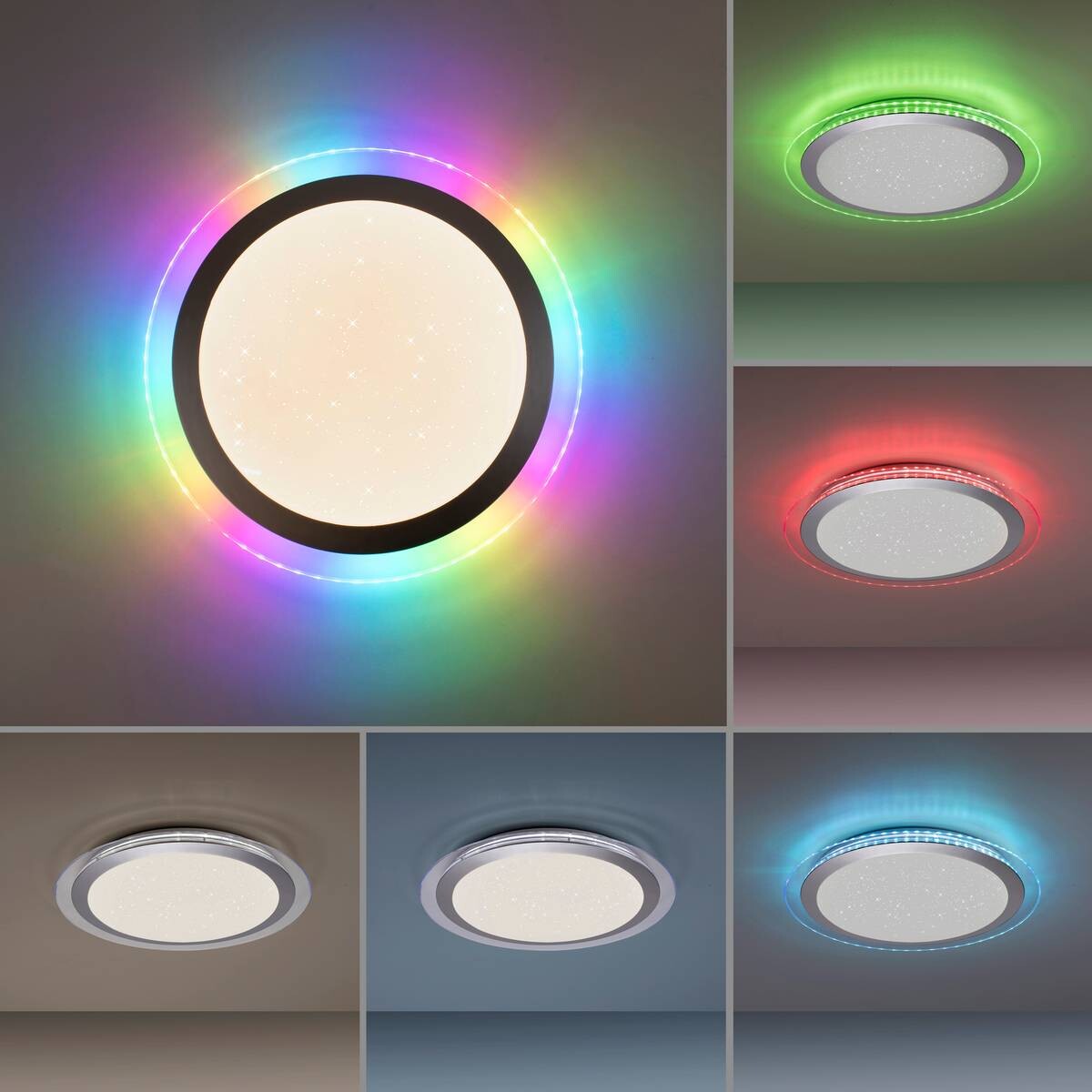 Just Light LED-Deckenleuchte Cyba klar silber Kunststoff Metall H/D: ca. 8x45 cm 2 Brennstellen