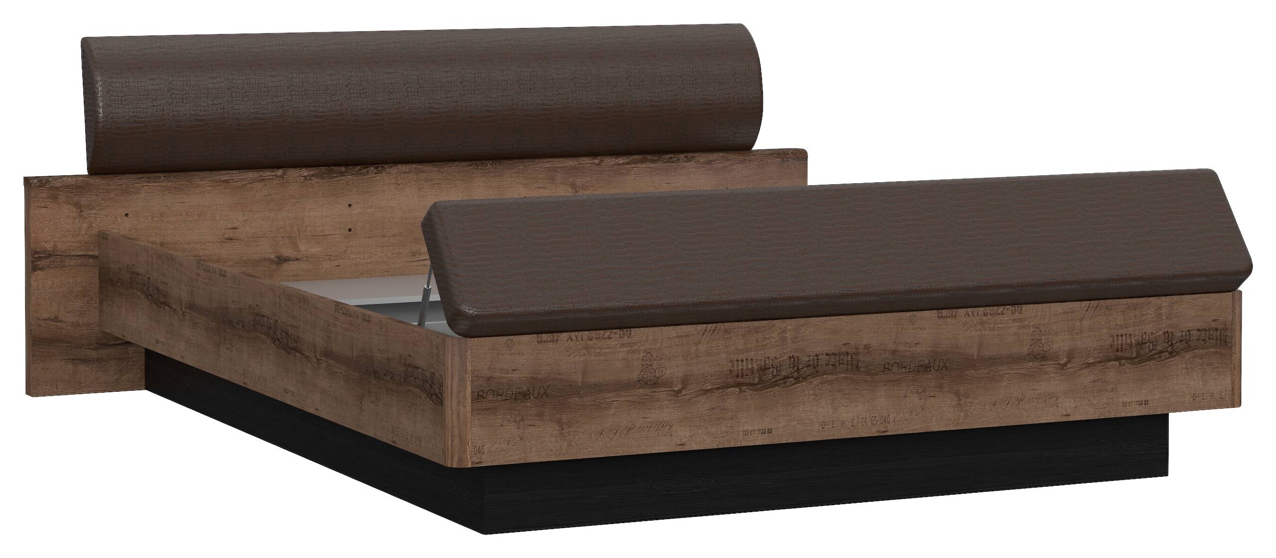 Bett schlamm Eiche Nachbildung B/H/T: ca. 219,8x90x242,2 cm