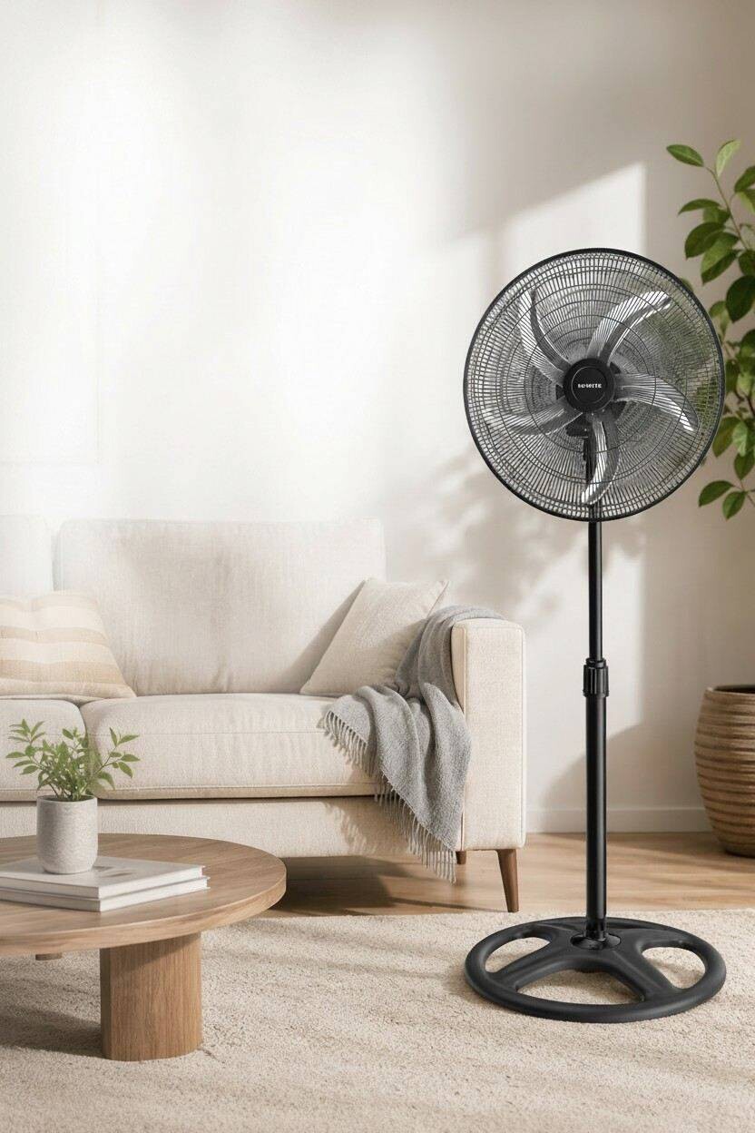 Opviq - Kumtel Standventilator schwarz Kunststoff B/H/L: ca. 50x132x50 cm