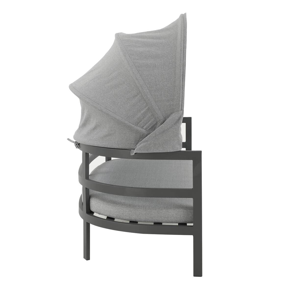 POCOline Sonneninsel mit Dach Barbados hellgrau Stahl