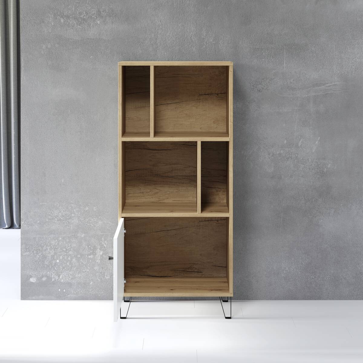 Regal Touch Eiche Artisan Nachbildung weiß matt B/H/T: ca. 63x136x40 cm