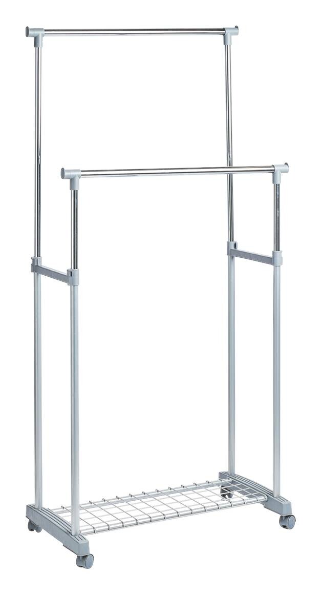 Zeller Rollkleiderständer Silbergrau Metall B/H/L: ca. 43x170x83 cm