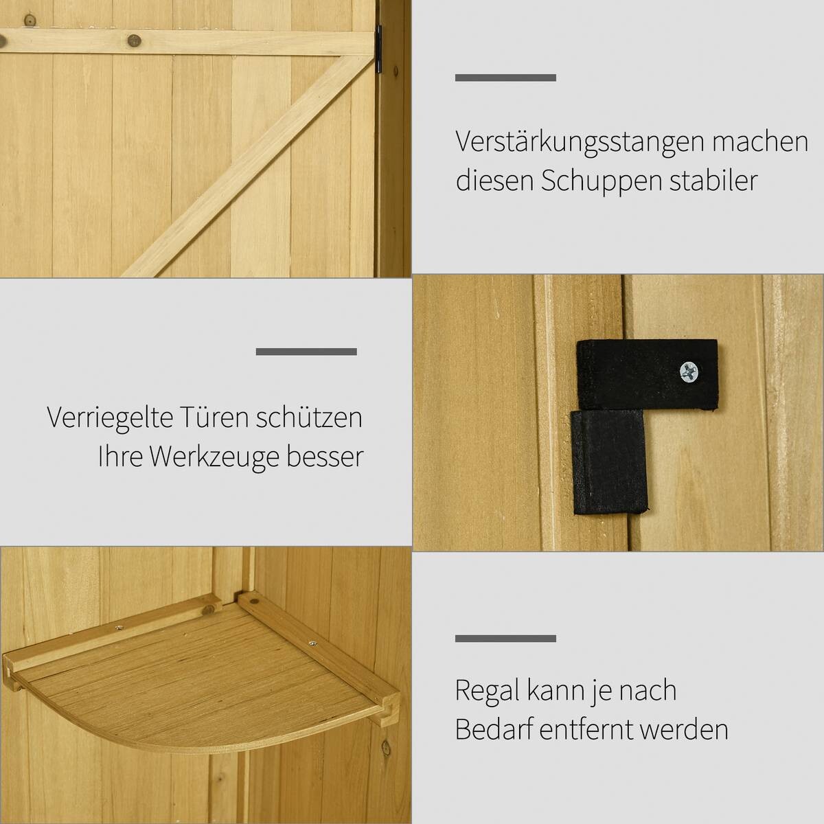 Outsunny Gartenhaus natur B/H/L: ca. 542x179x77 cm