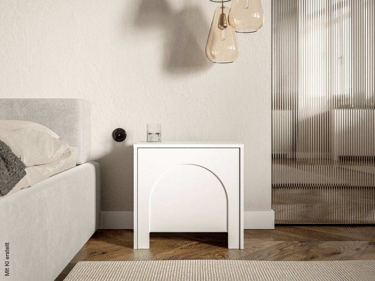 Nachtkonsole ARCO weiß B/H/T: ca. 50x49x35 cm
