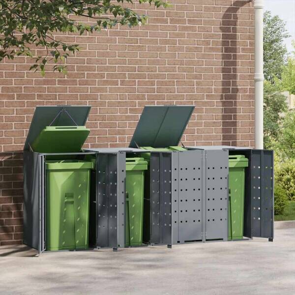 vidaXL Mülltonnenbox grau