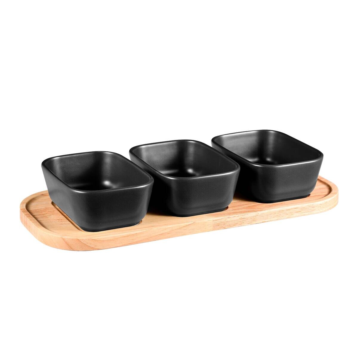 BERGNER Servierschale CHARCOAL schwarz Holz B/H/L: ca. 16x7,5x35 cm