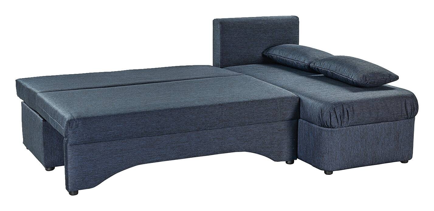 Ecksofa mit Bettfunktion und Bettkasten dunkelblau B/H/T: ca. 191x87x142 cm