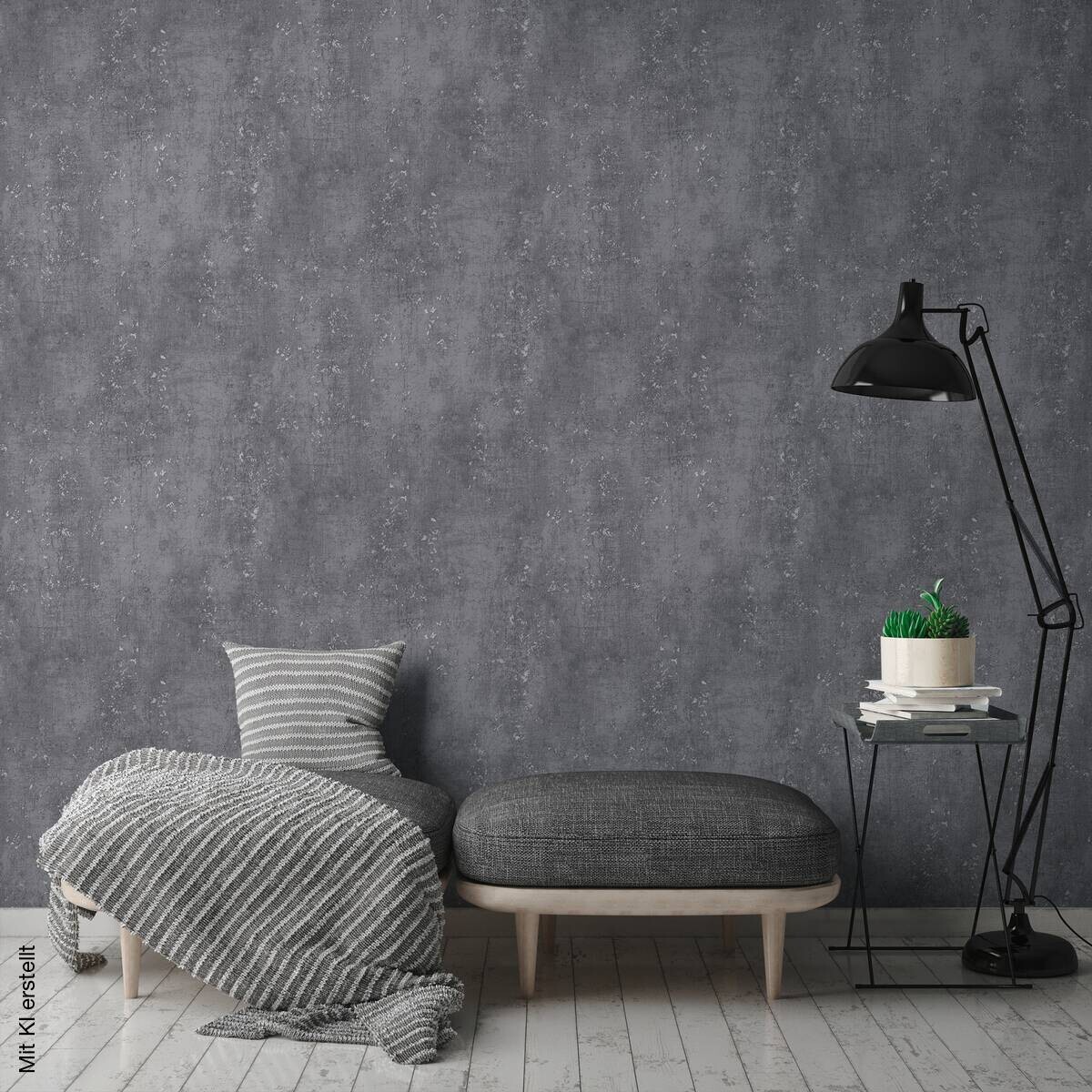 A.S.Creation Vliestapete anthrazit B/H/D: ca. 53x1005x8 cm