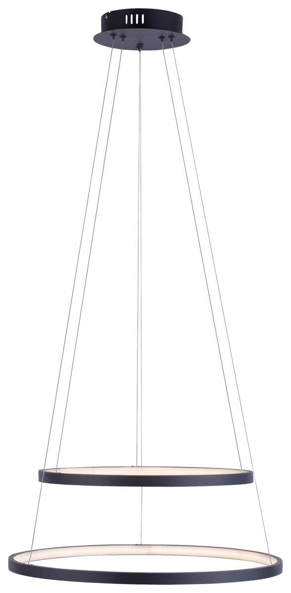 Just Light LED-Pendelleuchte CIRCLE 11525-13 weiß anthrazit Metall Kunststoff H/D: ca. 120x50 cm 2 Brennstellen