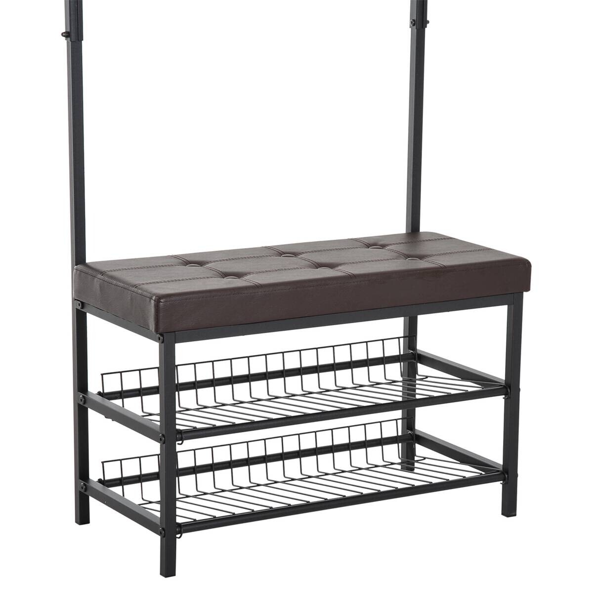 HOMCOM Garderobe schwarz Polypropylen B/H/L: ca. 35x725x180 cm