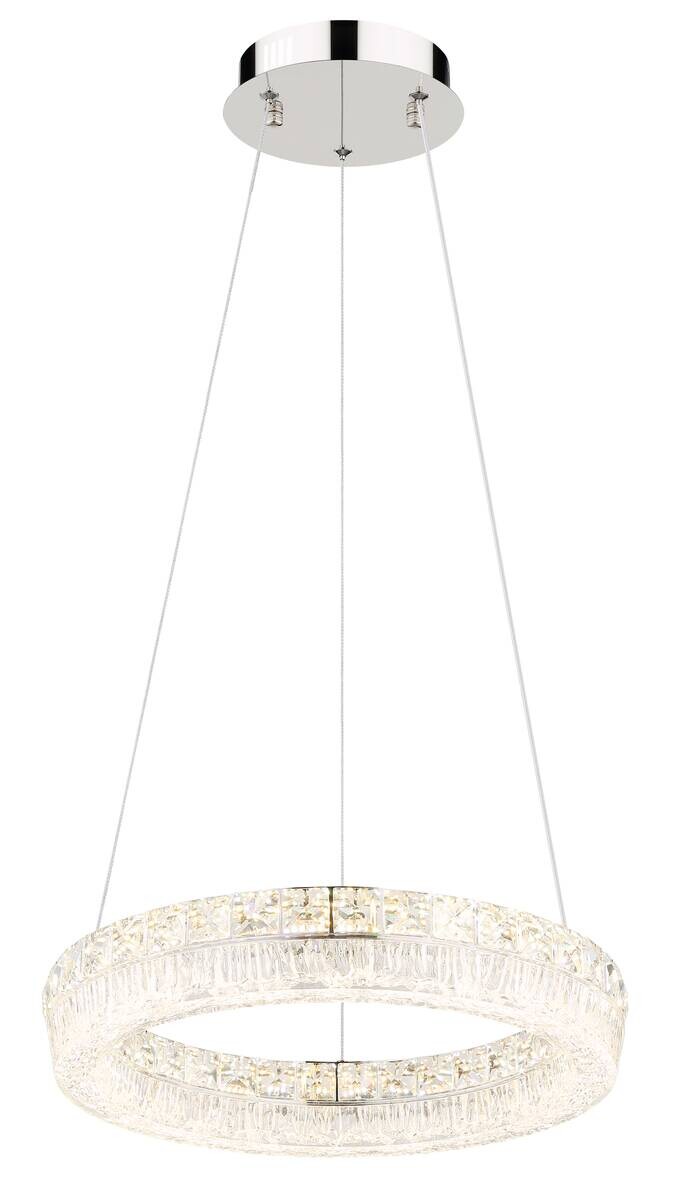 GLOBO Hängeleuchte klar Chrom Metall Acryl Glas H/D: ca. 120x40 cm 1.0 Brennstellen