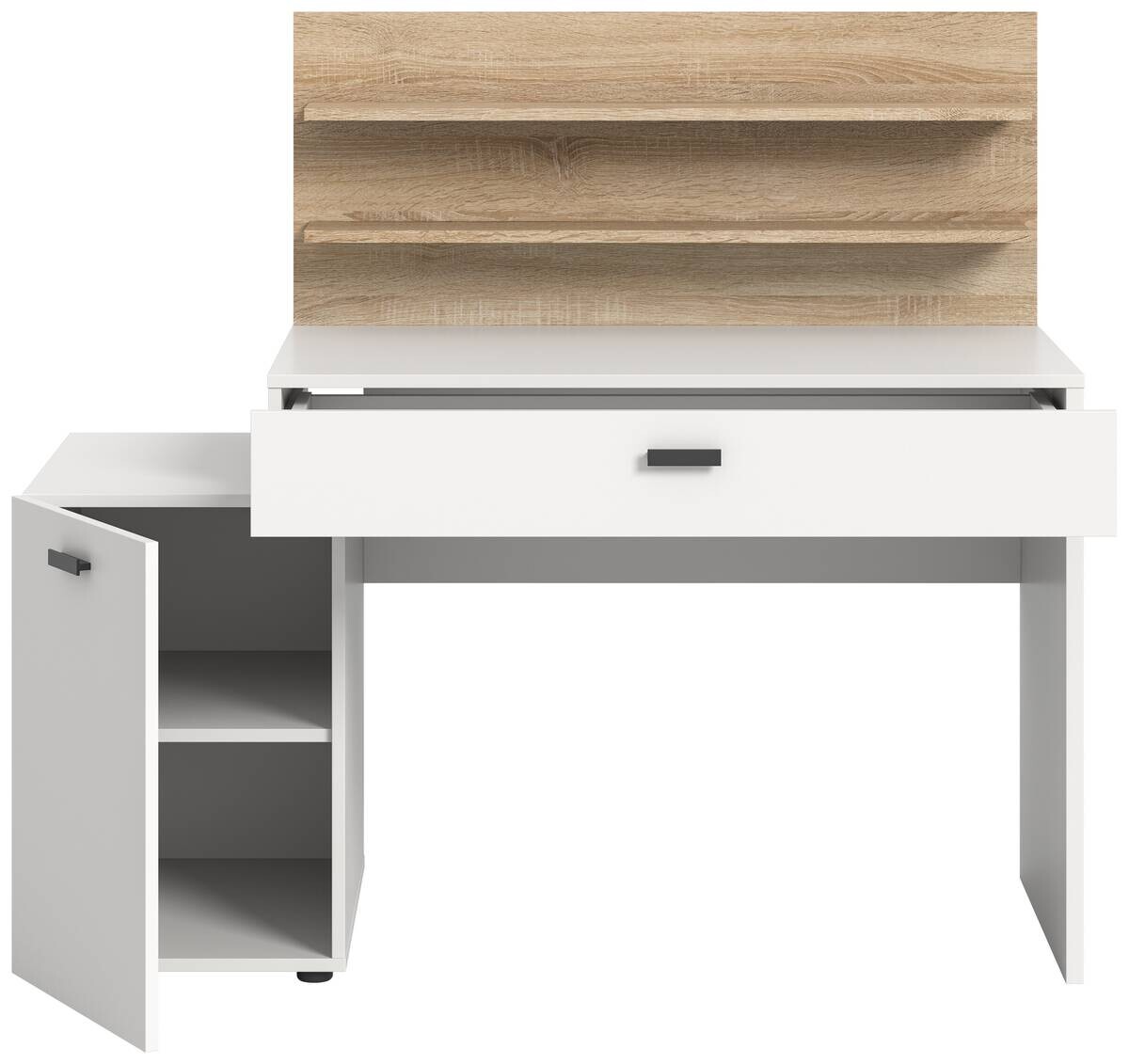 Schreibtisch Match weiß Eiche Sonoma Nachbildung B/H/T: ca. 130x117x54 cm