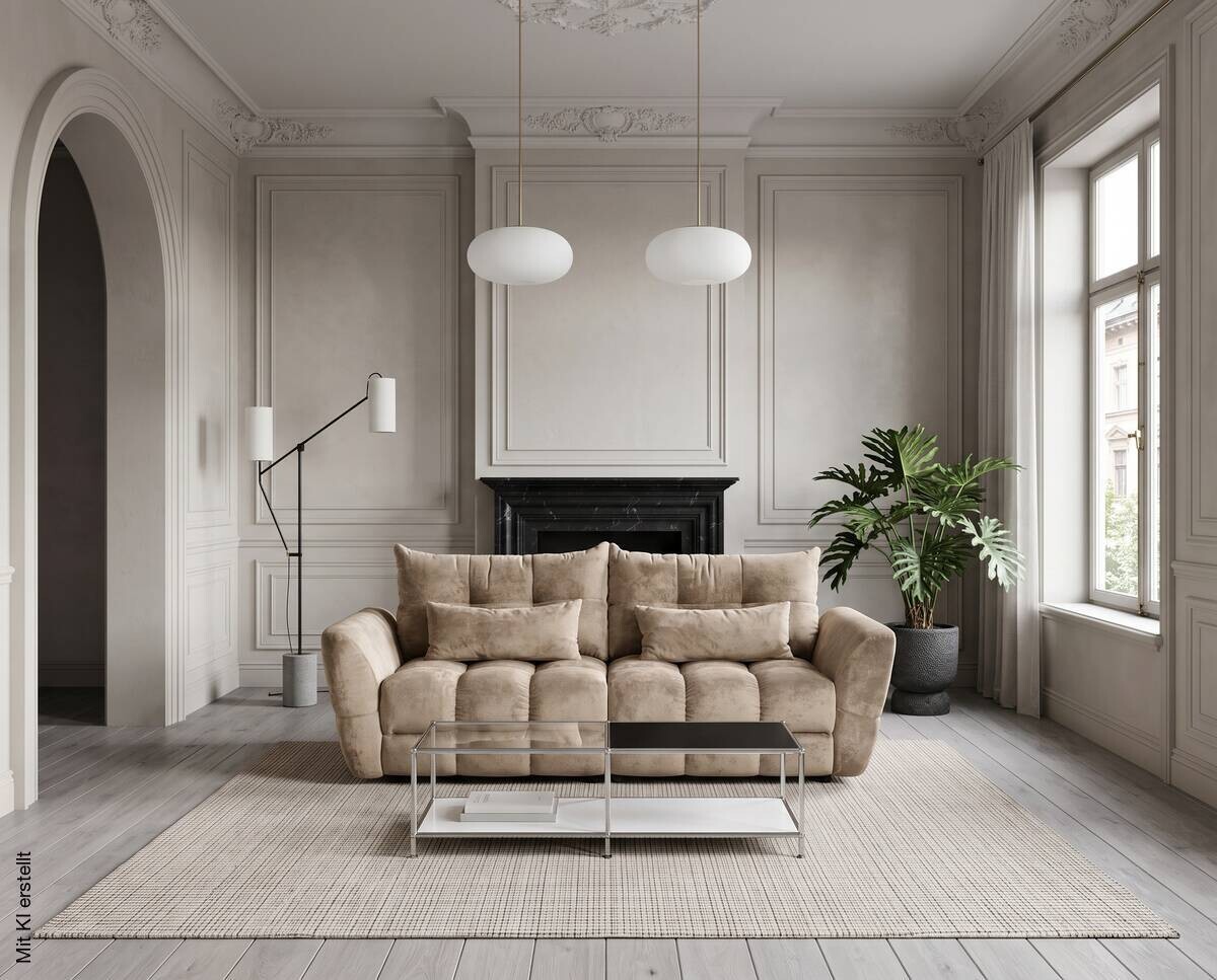 Big Sofa Moma Greige Microfaser B/H/T: ca. 250x97x120 cm