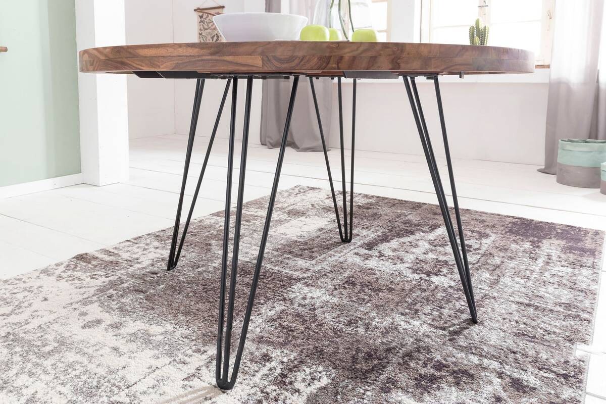 Esstisch natur schwarz matt H/D: ca. 78x120 cm