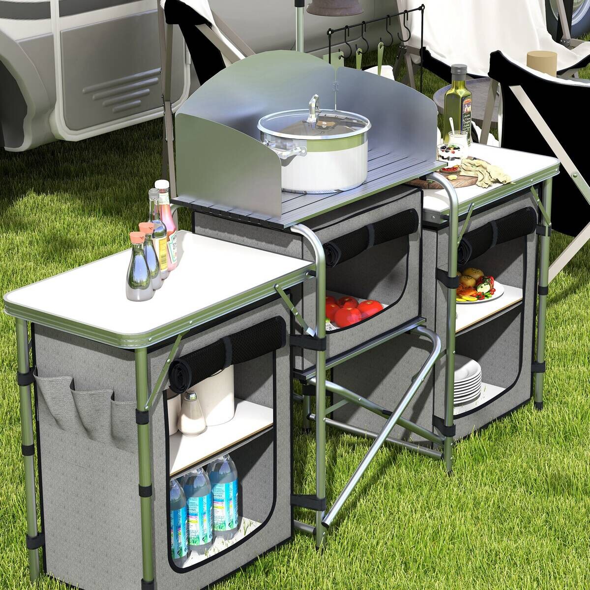 Outsunny Campingküche B/H/L: ca. 48x119x172 cm