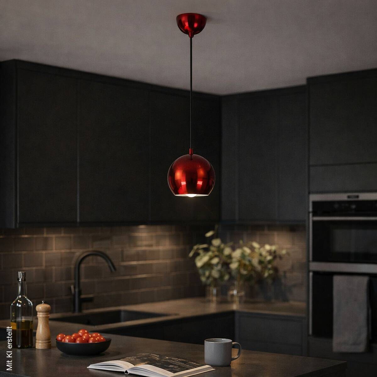 Opviq Pendelleuchte rot B/H/T: ca. 15x111x15 cm E27 1 Brennstellen