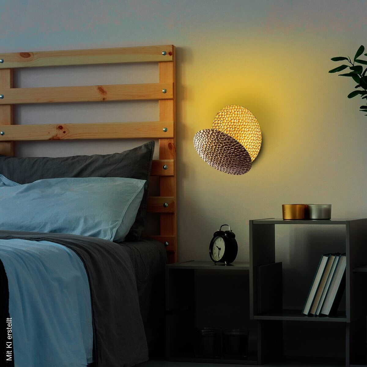 Opviq LED-Wandleuchte gold Metall B/H/T: ca. 21x21x15 cm