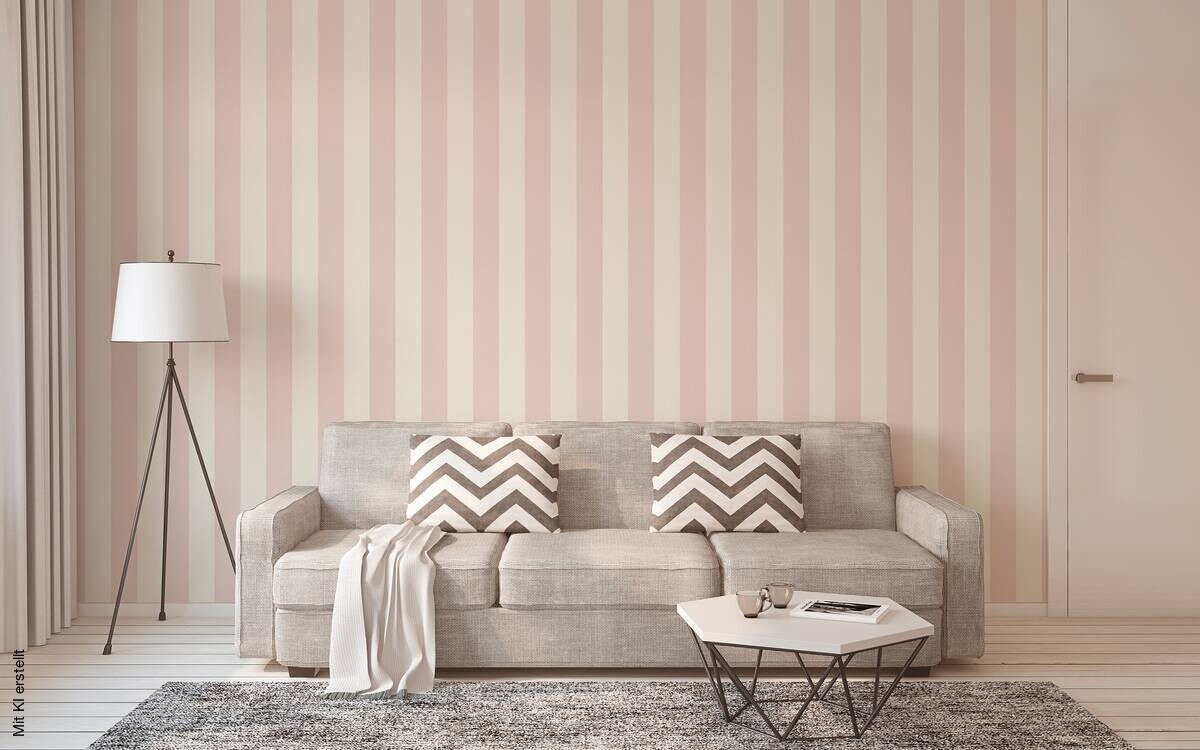 A.S.Creation Vliestapete Trendwall 2 Streifen rosa B/L: ca. 53x1005 cm