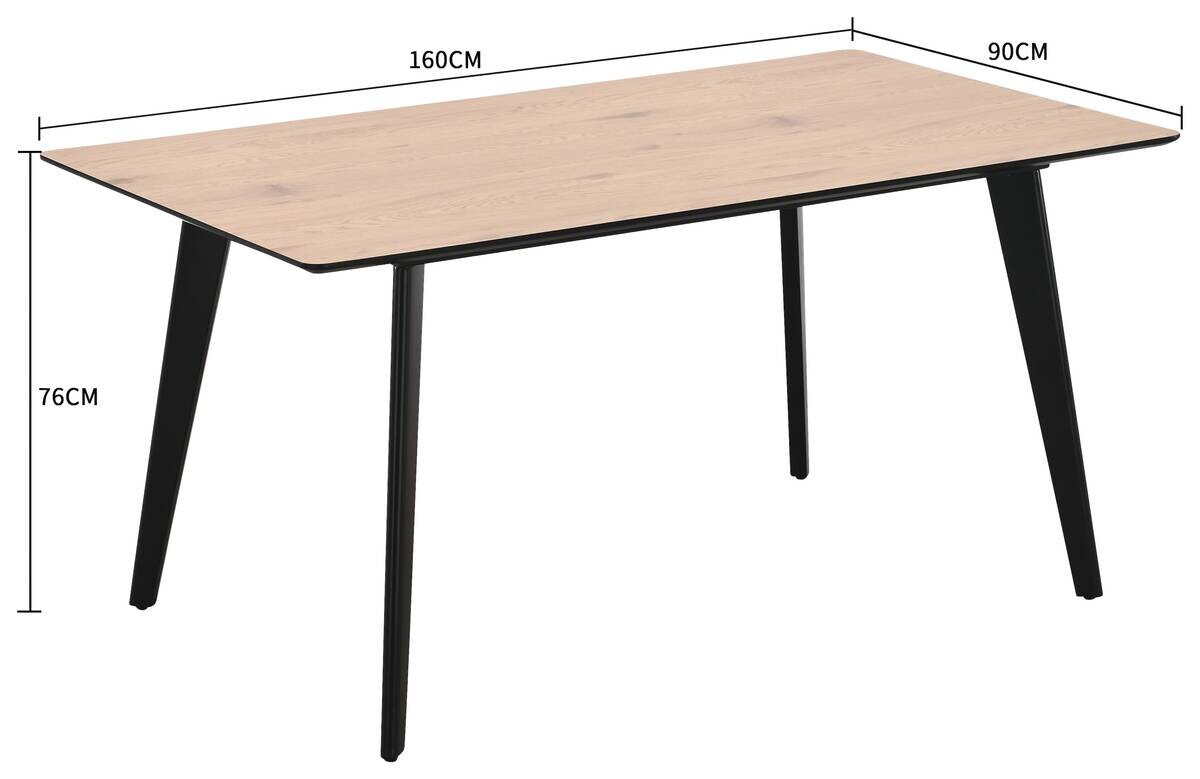 Tischgruppe Denver Eiche Nachbildung B/H/T: ca. 160x76x90 cm