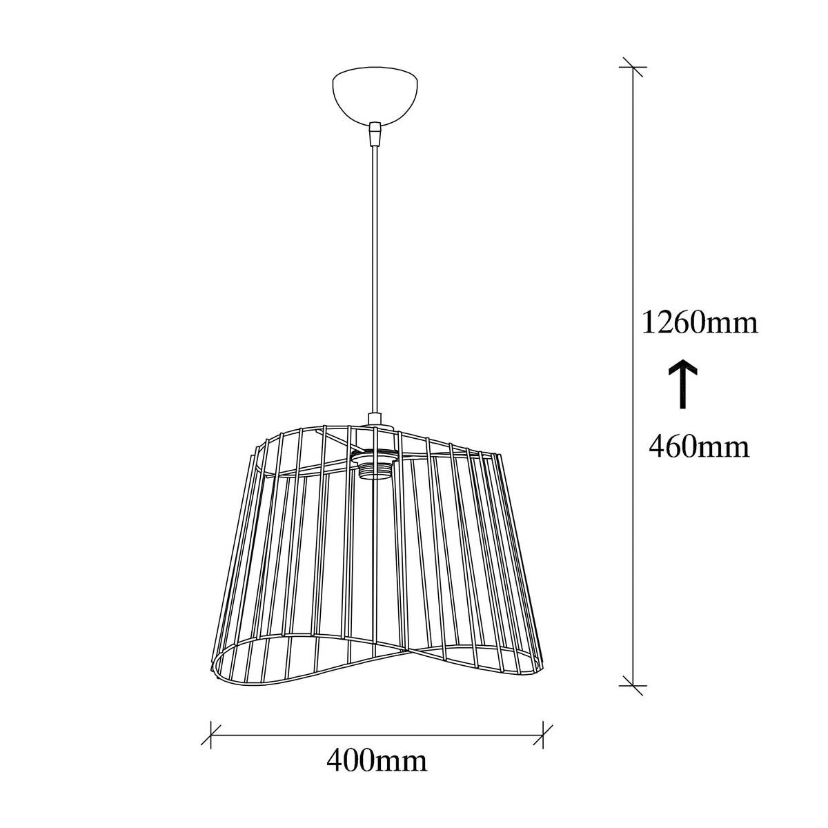 Opviq Pendelleuchte schwarz B/H/T: ca. 40x126x40 cm E27 1 Brennstellen