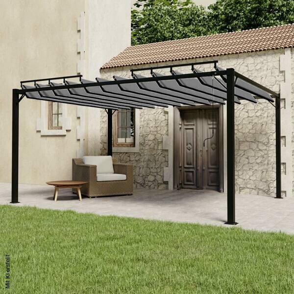 vidaXL Pergola anthrazit Aluminium B/H/L: ca. 400x225x300 cm