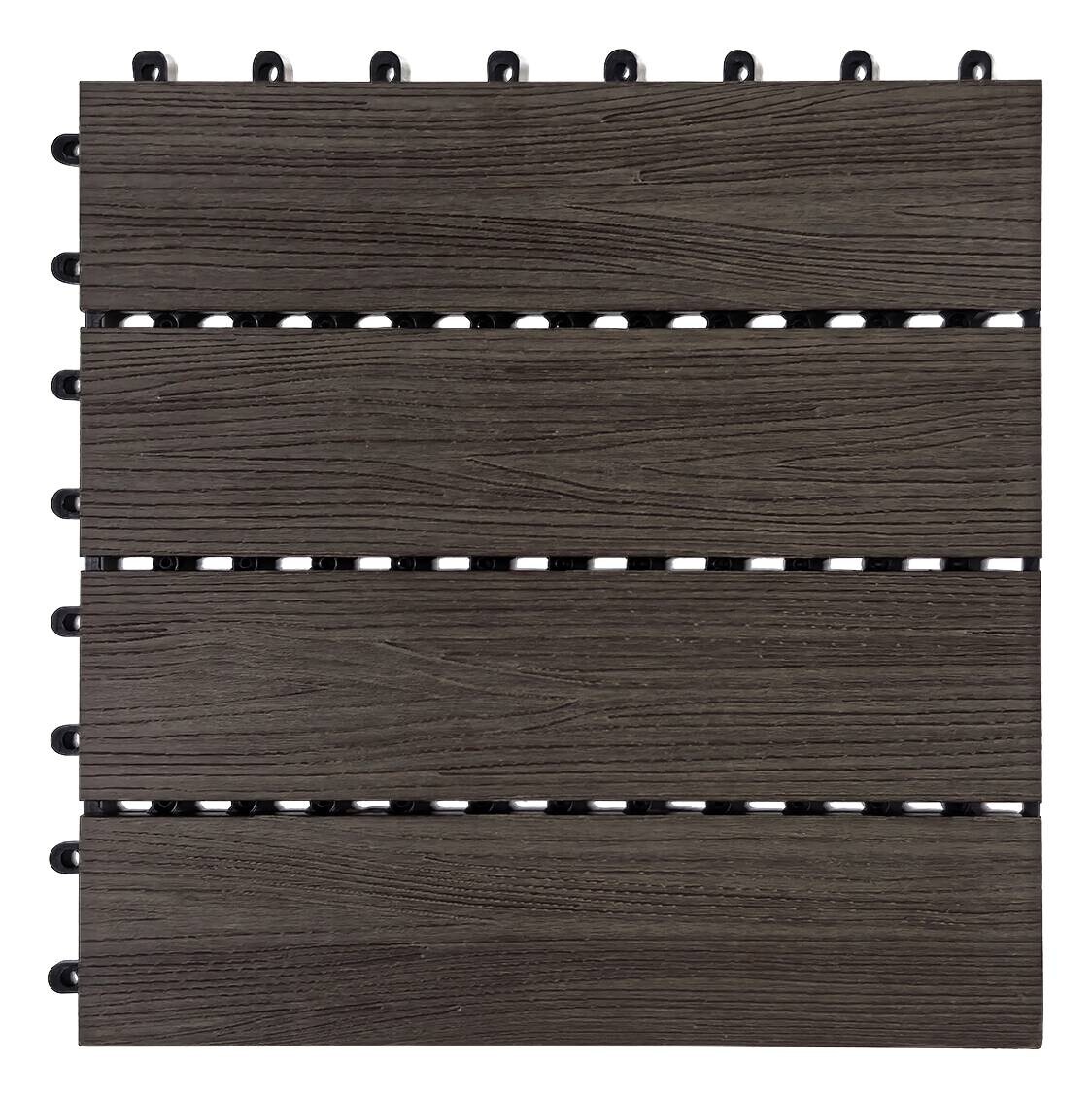 POCOline Terrassenfliese WPC, 6 Stück im Paket braun B/L: ca. 30x30 cm