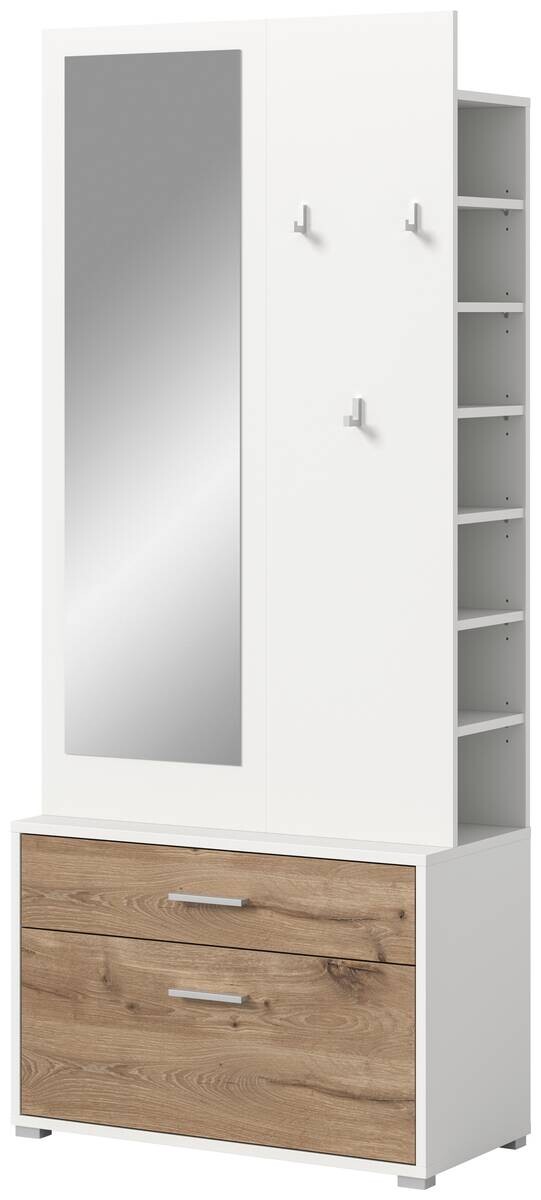 Garderobe POLO weiß Nox Oak Nachbildung B/H/T: ca. 80x190x38 cm