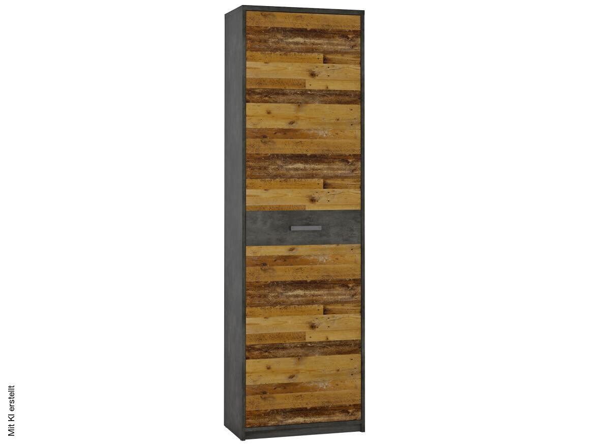 Garderobenschrank Perugia Fresko Nachbildung Old Wood Nachbildung B/H/T: ca. 59x197x34 cm