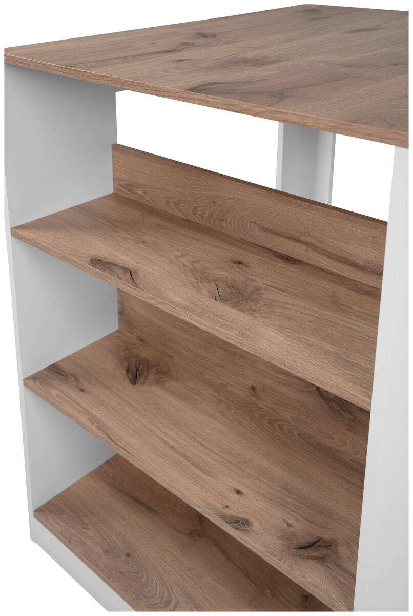 Bartisch Tampa weiß Eiche Nachbildung MDF B/H/T: ca. 92x106x67 cm