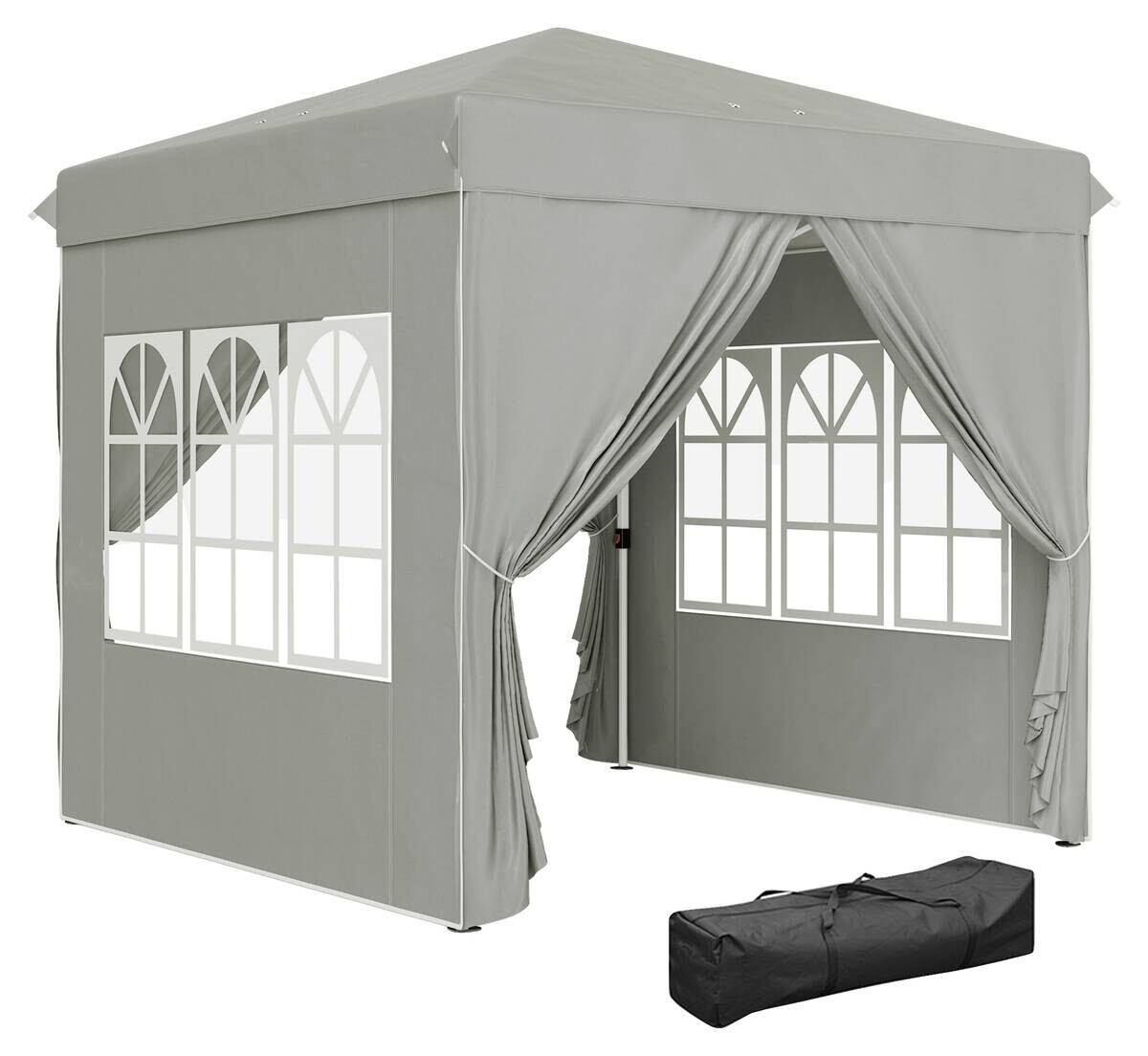 Outsunny Pavillon hellgrau Polyester B/H/L: ca. 248x270x248 cm