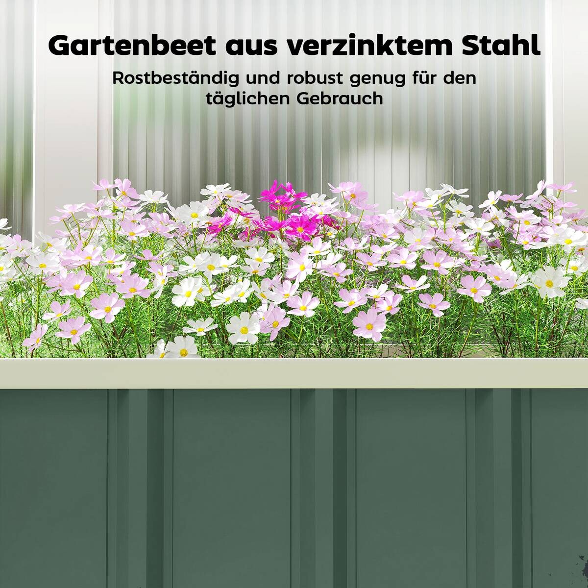 Outsunny Hochbeet grün B/H/T/L: ca. 52x31x52x136 cm