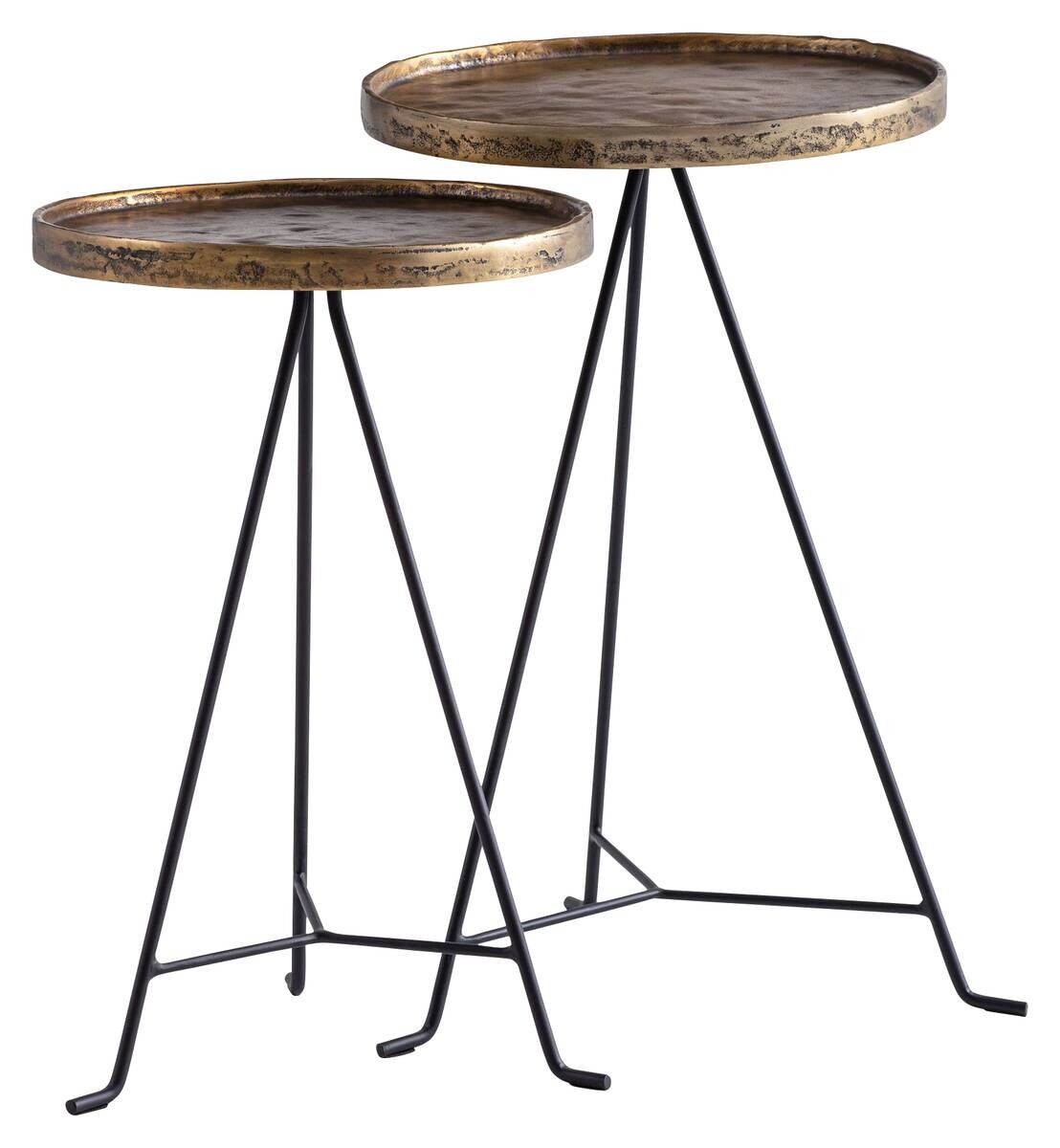 Beistelltisch 2er Set gold dunkel Optik Aluminium B/H/T: ca. 38x63x38 cm