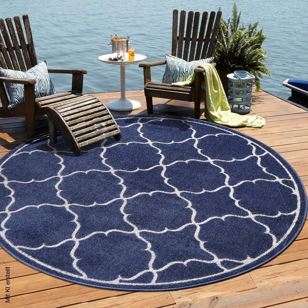 Sanat Outdoorteppich BERLIN blau D: ca. 120 cm