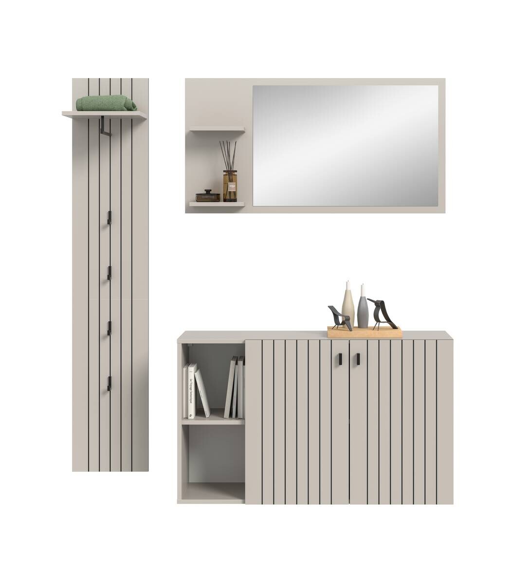 Garderobenset STATION Cashmere B/H/T: ca. 152x192x37 cm