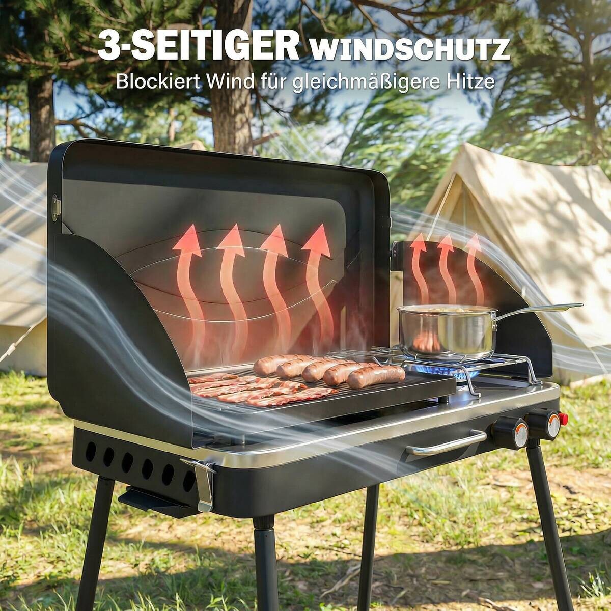 Outsunny Gasgrill Aluminium B/H/L: ca. 47x88x61 cm
