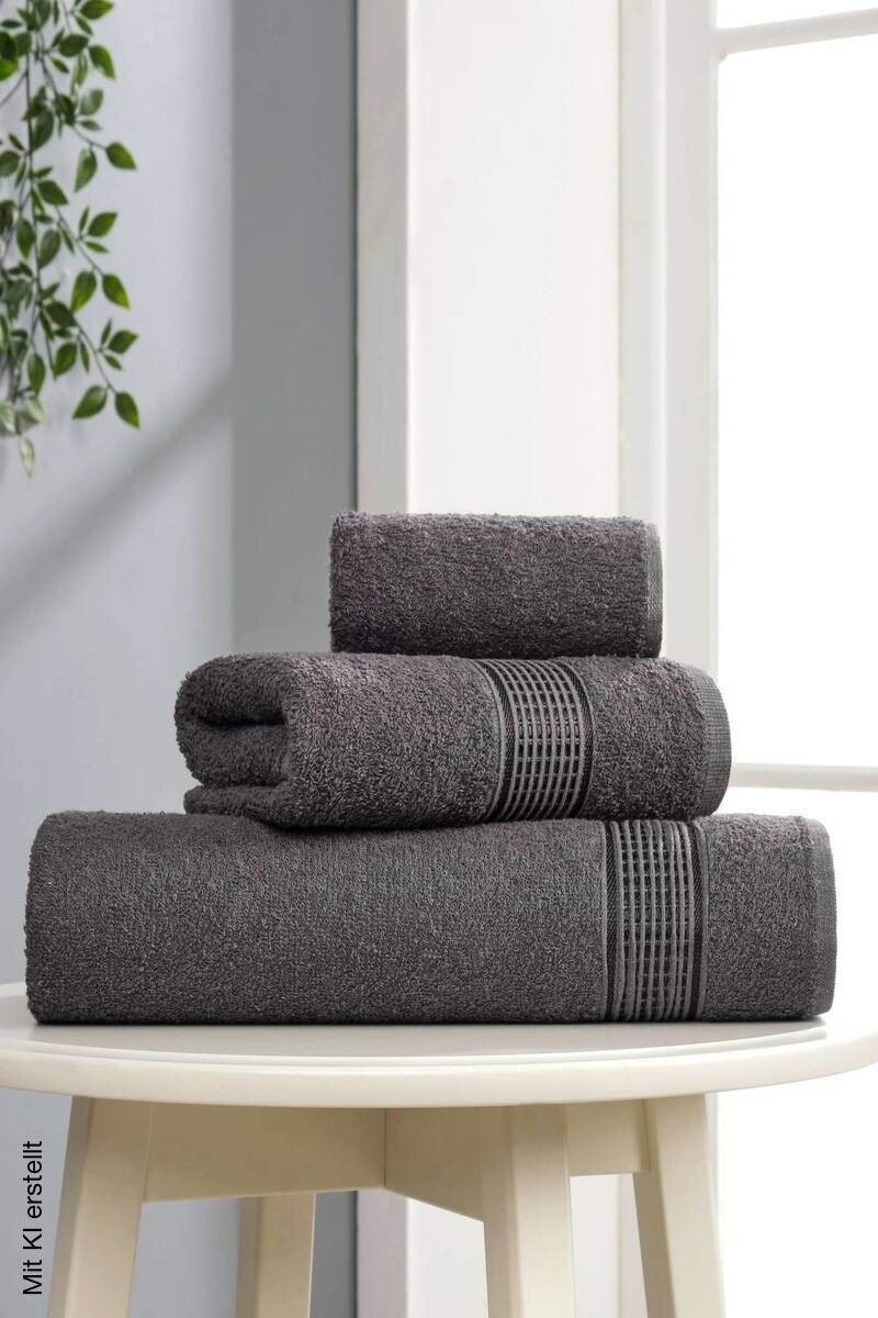 Mijolnir Frottier-Set anthrazit Baumwolle B/T/L: ca. 30x50x30 cm