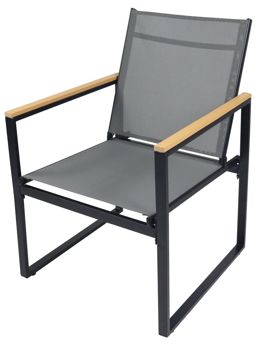 VCM Gartenstuhl anthrazit Textilene B/H/L: ca. 54x83x65 cm