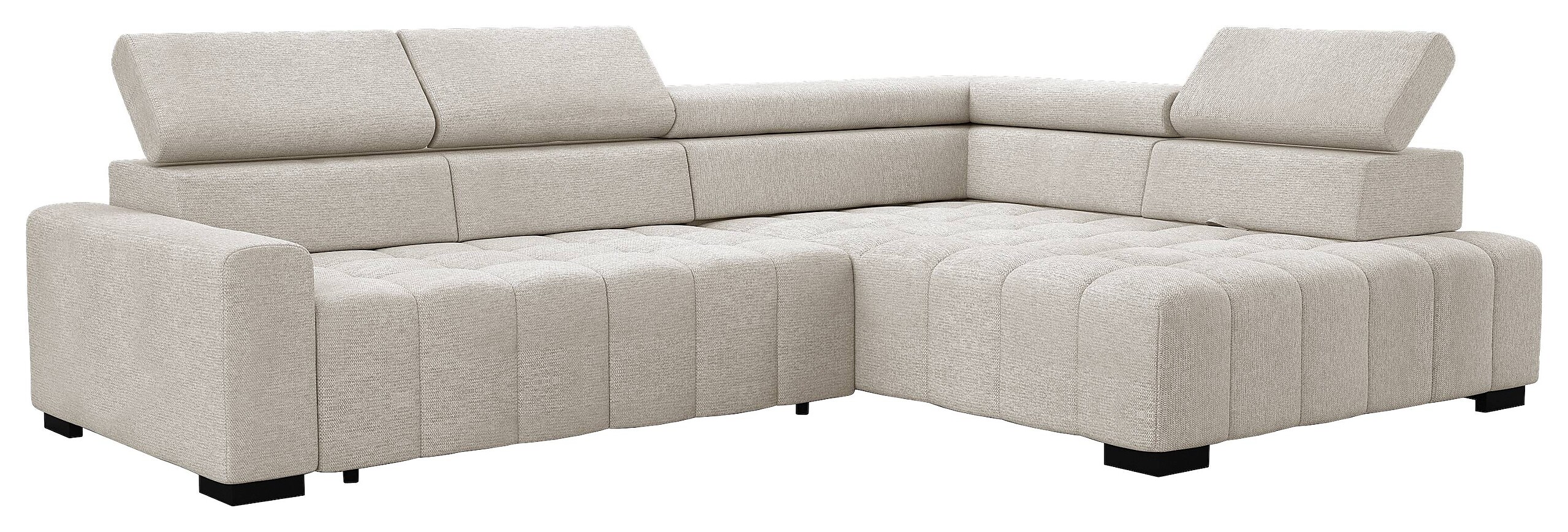 Ecksofa mit Bettfunktion beige Flachgewebe B/T: ca. 300x210 cm